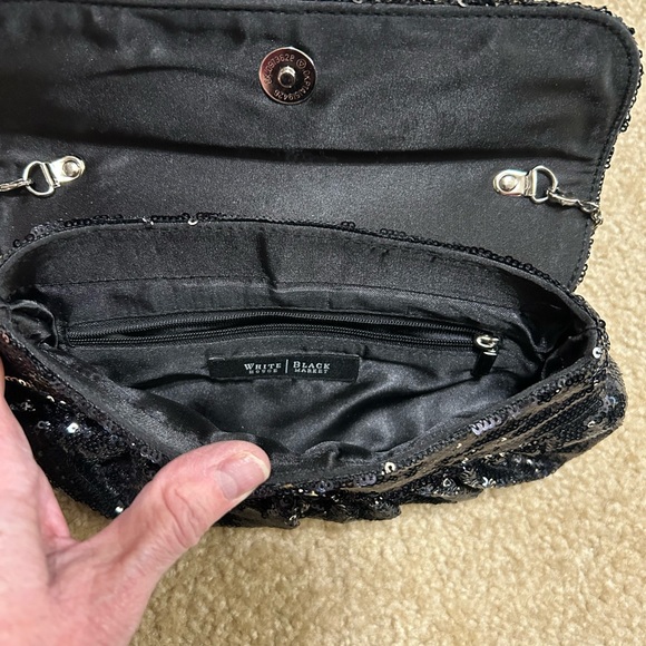 White House Black Market Sequin Clutch - Black and Silver - Picture 4 of 4